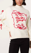 Load image into Gallery viewer, TIS THE SEASON EMBROIDERY BOW JUMPER
