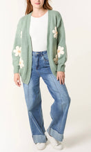 Load image into Gallery viewer, SAGE GREEN DAISY CARDIGAN