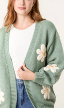 Load image into Gallery viewer, SAGE GREEN DAISY CARDIGAN