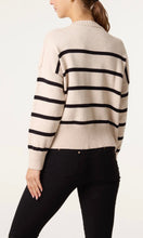 Load image into Gallery viewer, STONE AND BLACK ROUND NECK STRIPE JUMPER