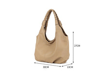 Load image into Gallery viewer, Wine Plait Handle Soft Slouchy Bag