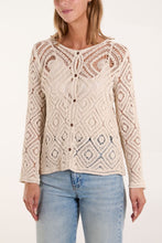 Load image into Gallery viewer, DIAMOND CROCHET STRAIGHT CARDIGAN