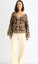 Load image into Gallery viewer, Camel Animal Print Knit Short Cardigan