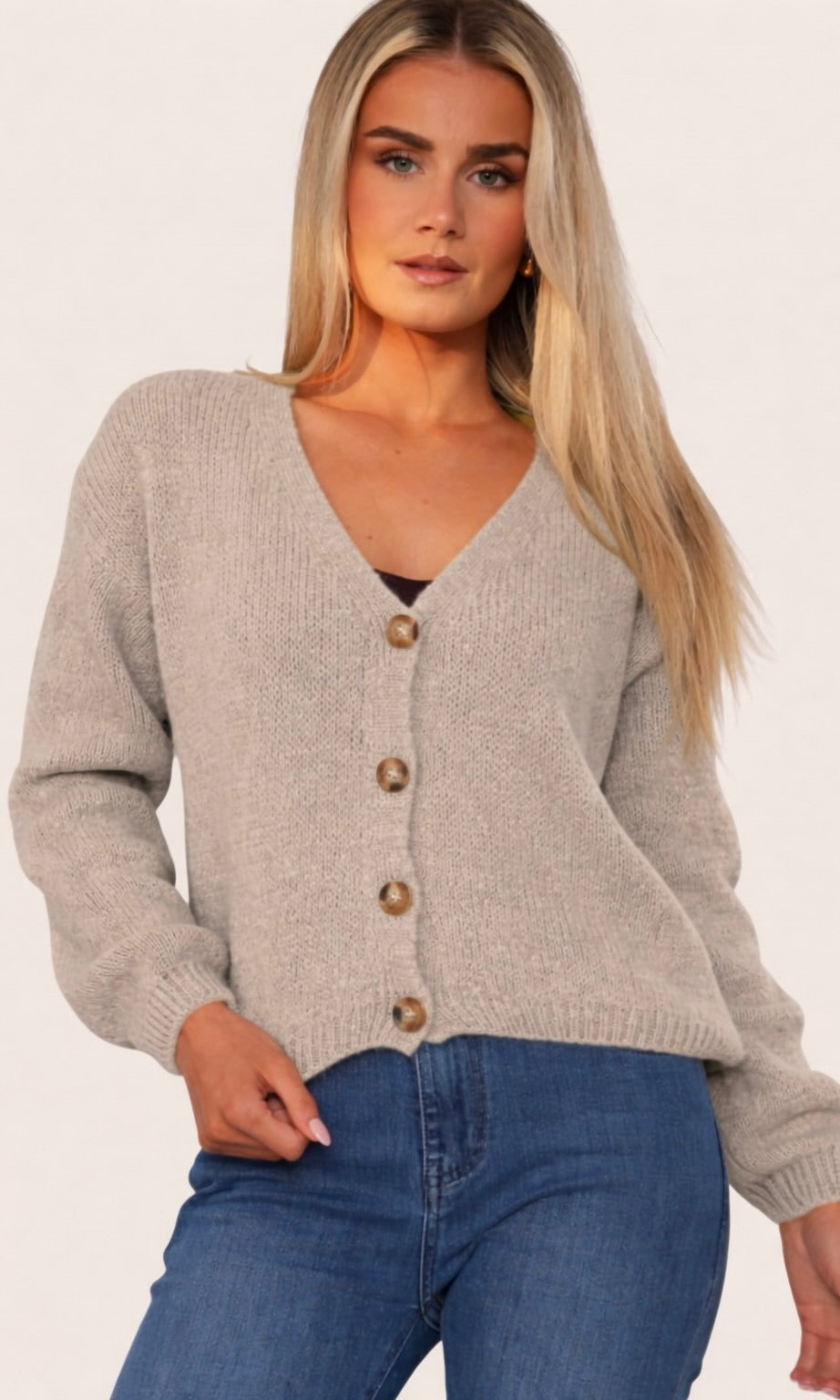 Cropped Mohair Cardigan Tortoise Shell Buttons – CHIC