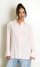 Load image into Gallery viewer, Pink Cotton Blend Striped Shirt