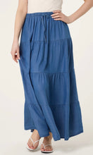 Load image into Gallery viewer, Tiered Denim Maxi Skirt