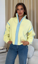 Load image into Gallery viewer, Lulu Contrast Binding Full Zip Fleece Lemon