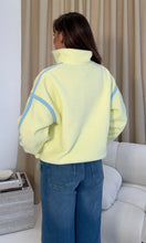Load image into Gallery viewer, Lulu Contrast Binding Full Zip Fleece Lemon