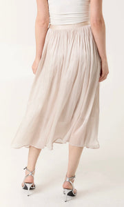 STONE MESH SHIMMER MIDI SKIRT