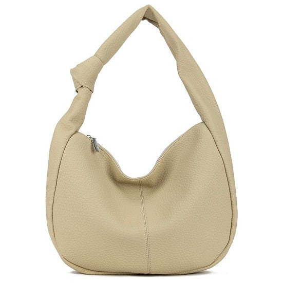 Cream Knot Handle Slouchy Bag