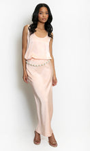 Load image into Gallery viewer, Pink Satin High Waist A-Line Maxi Skirt