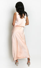 Load image into Gallery viewer, Pink Satin High Waist A-Line Maxi Skirt