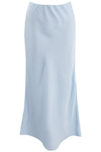 Load image into Gallery viewer, Blue Satin High Waist A-Line Maxi Skirt