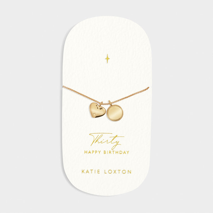 '30th Birthday' Waterproof Gold Sentiment Bracelet
