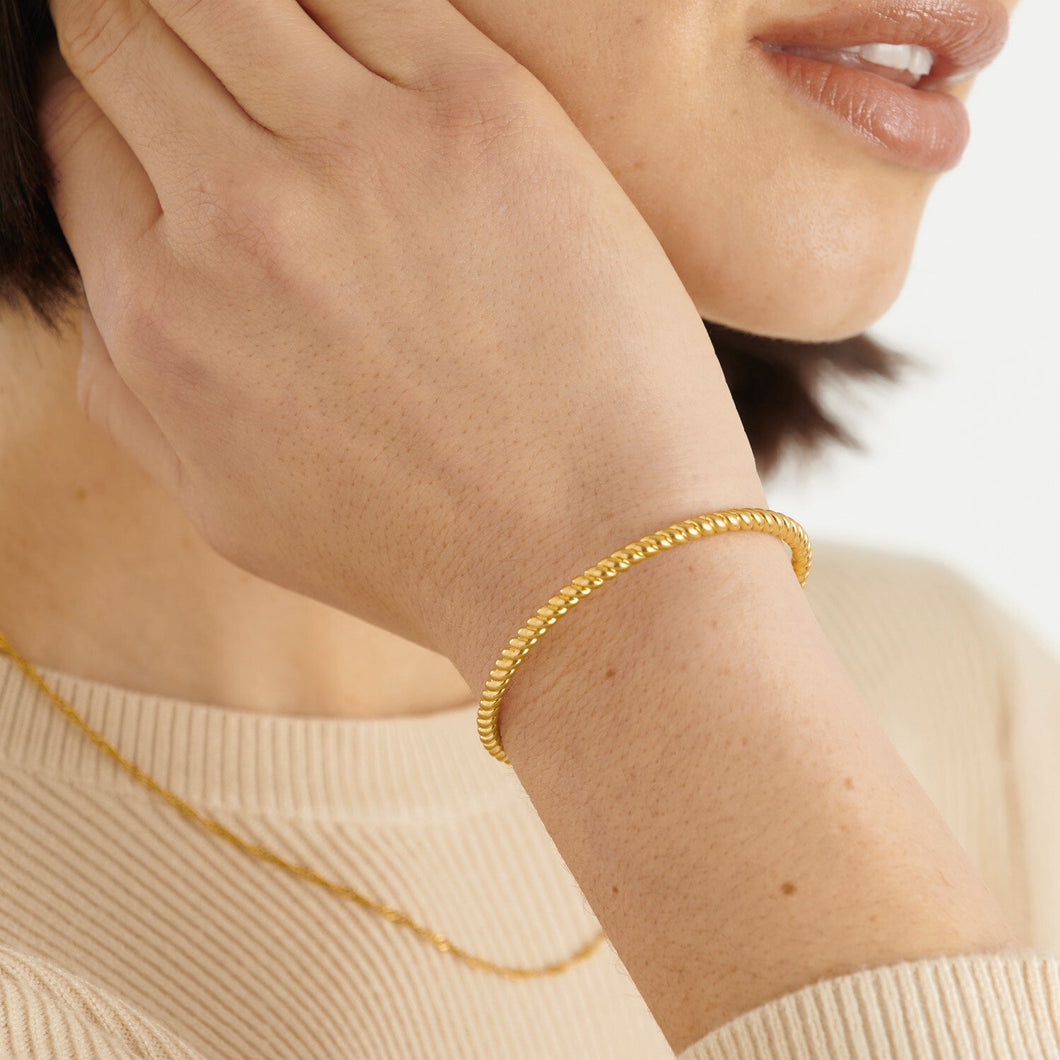 Celine Waterproof Gold Rope Bangle