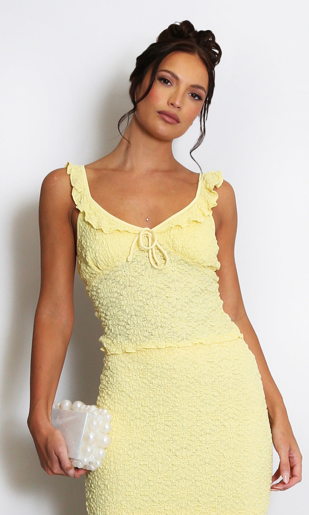Yellow Textured Milk Maid Top
