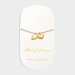 'Maid Of Honour' Waterproof Gold Bridal Charm Bracelet