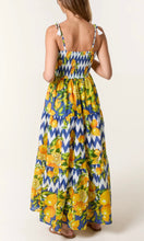 Load image into Gallery viewer, LEMON &amp; ZIG ZAG TASSEL STRAP DRESS