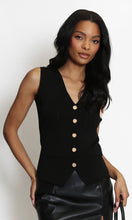 Load image into Gallery viewer, Black  Fine Knit Waistcoat