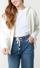 Load image into Gallery viewer, CREAM ZIP UP SOFT COSY HOODIE