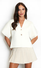 Load image into Gallery viewer, Cream Fine Knit Short Sleeve Cardigan