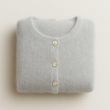 Load image into Gallery viewer, Round Neck Long Sleeve Mohair Cardigan