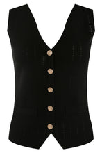 Load image into Gallery viewer, Black  Fine Knit Waistcoat