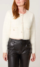 Load image into Gallery viewer, PEARL BUTTON CHECK KNIT CARDIGAN