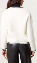 Load image into Gallery viewer, PEARL BUTTON CONTRAST TRIM KNIT CARDIGAN