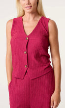 Load image into Gallery viewer, BERRY TEXTURED BUTTON-UP WAISTCOAT &amp; TROUSER CO - ORD SET