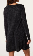 Load image into Gallery viewer, BLACK GLITTER LUREX SWING MINI DRESS