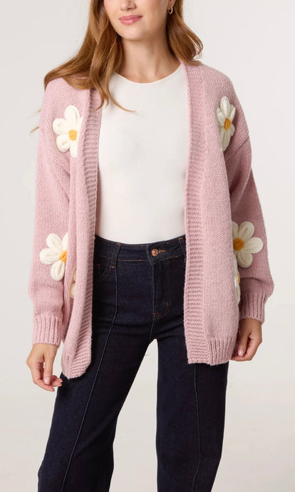 PINK DAISY CARDIGAN