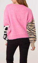 Load image into Gallery viewer, PINK LEOPARD AND ZEBRA ABSTRACT JUMPER