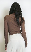 Load image into Gallery viewer, Chocolate Brown Textured Long Sleeve Top