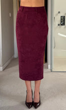 Load image into Gallery viewer, Vicky Tailored Suede Skirt Berry