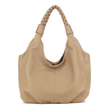 Load image into Gallery viewer, Beige Plait Handle Soft Slouchy Bag