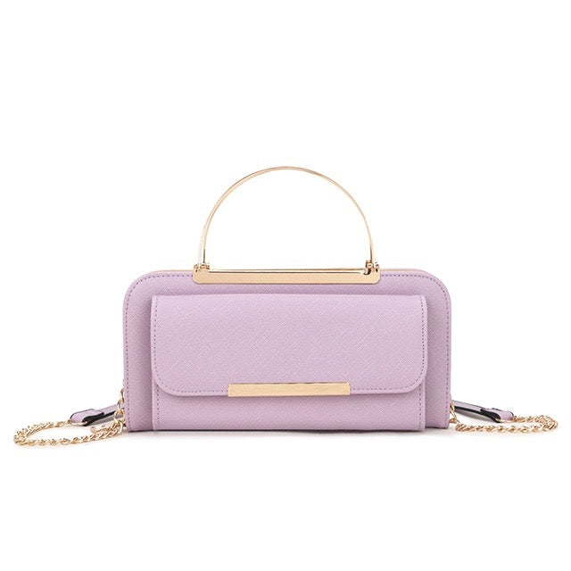 Lilac Gold Handle Bag