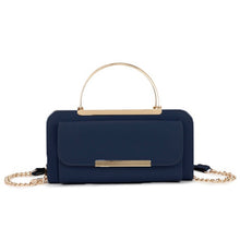 Load image into Gallery viewer, Navy Gold Handle Bag