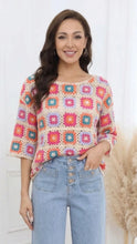 Load image into Gallery viewer, Floral Patchwork Crochet Top