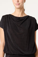 Load image into Gallery viewer, Black Draped Cowl Neck Top