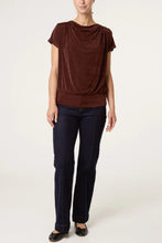Load image into Gallery viewer, Chocolate Draped Cowl Neck Top