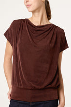 Load image into Gallery viewer, Chocolate Draped Cowl Neck Top