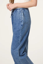 Load image into Gallery viewer, Drawstring Denim Wide Leg Trousers