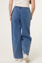 Load image into Gallery viewer, Drawstring Denim Wide Leg Trousers