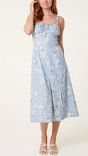 Load image into Gallery viewer, Blue Floral Milkmaid Dress