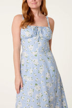 Load image into Gallery viewer, Blue Floral Milkmaid Dress