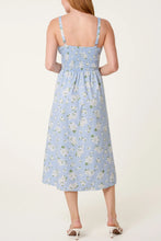 Load image into Gallery viewer, Blue Floral Milkmaid Dress