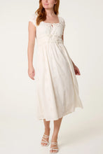 Load image into Gallery viewer, Cream Broderie Milkmaid Dress