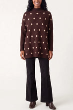 Load image into Gallery viewer, Polka Dot Batwing Chocolate Brown Jumper
