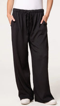Load image into Gallery viewer, Black Crinkle Wide Leg Trousers